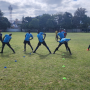 MSC Men Warm Up before their game against Technical Univeristy of Kenya